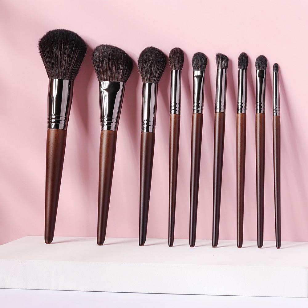 OVW 9pcs Goat Hair Makeup Brushes Set Eye Shadow Blending Eyeliner