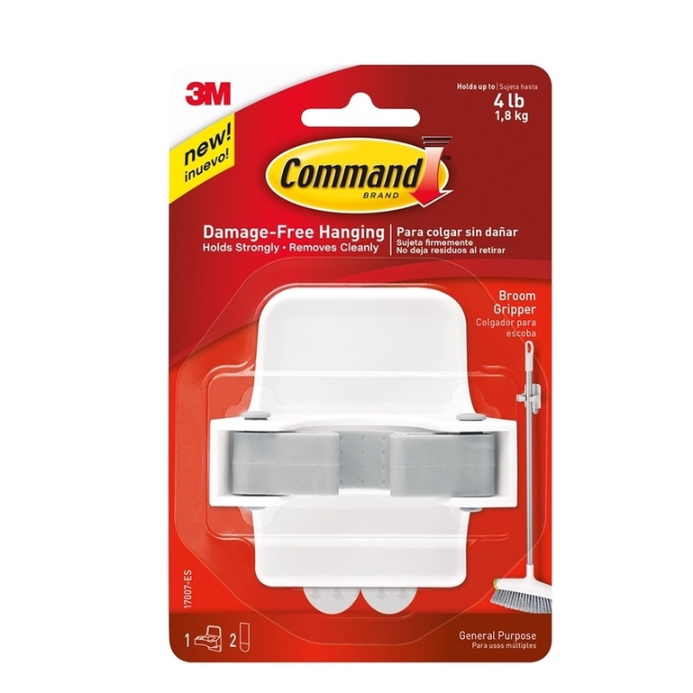 3M Broom Holder Gripper/ Penyapu Holder / 掃帚掛鉤 (Hang brooms and mops