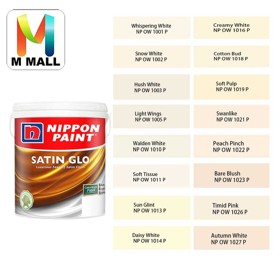 (10011027) 1L Nippon Paint Interior Satin Glo Timeless OffWhites
