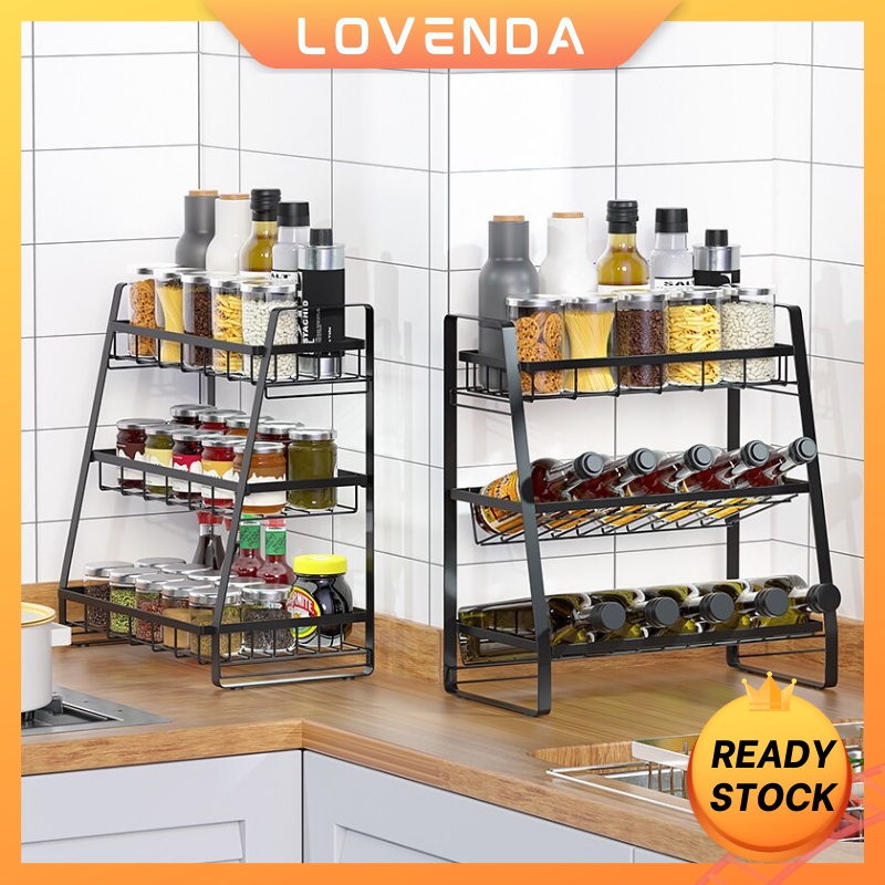 Kitchen Spice Rack Ikea 3 Tiers Condiments Rack Rak Dapur Kitchen