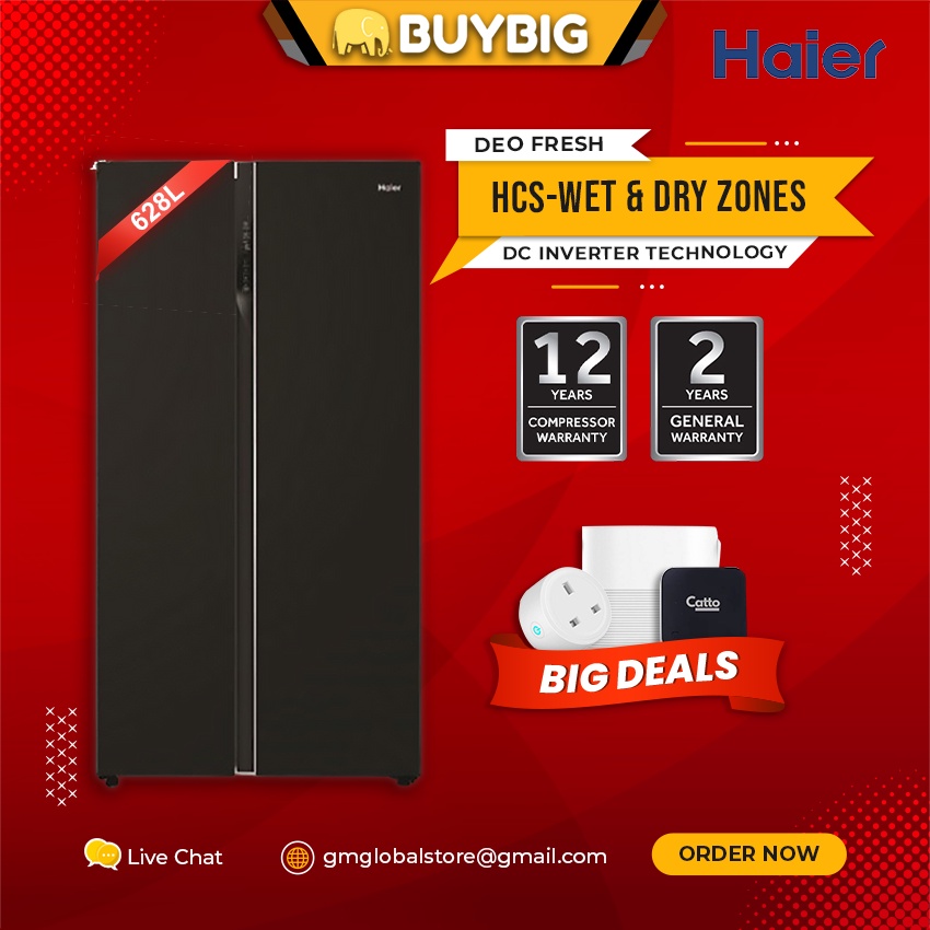 Haier Side by Side Refrigerator with DC Inverter Series / HRF619SI(B