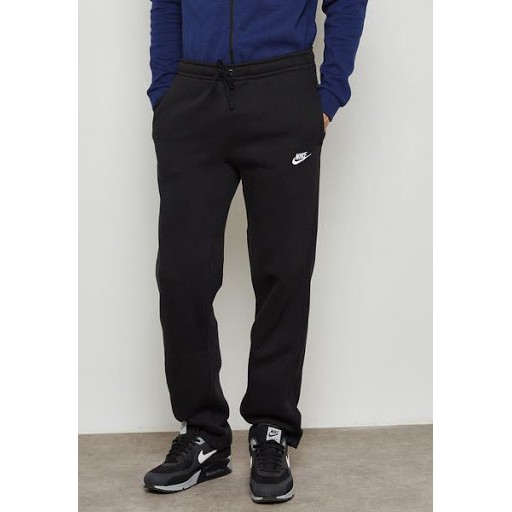 100 Original Nike Open Hem Fleece Club Joggers Pant Black/White