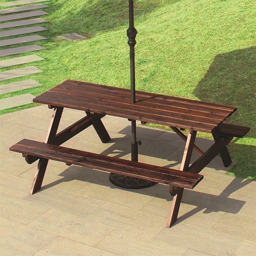 Outdoor Picnic Table Wood Preservative Leisure Food Stalls Solid Wood