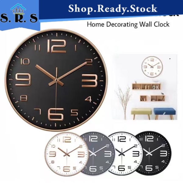 SRS_30CM Japan Quartz Movement Modern Silent Jam Dinding Wall Clock
