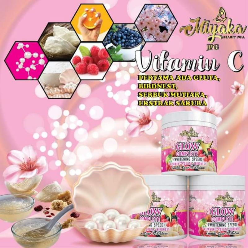 ORI HQ Vitamin C Gluta Birdnest Miyaka Glow Complete Mencerahkan Kulit