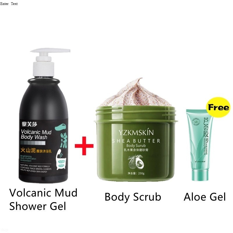 AD Volcanic Mud Shower Gel Body Wash Fast Whitening Deep Clean Skin