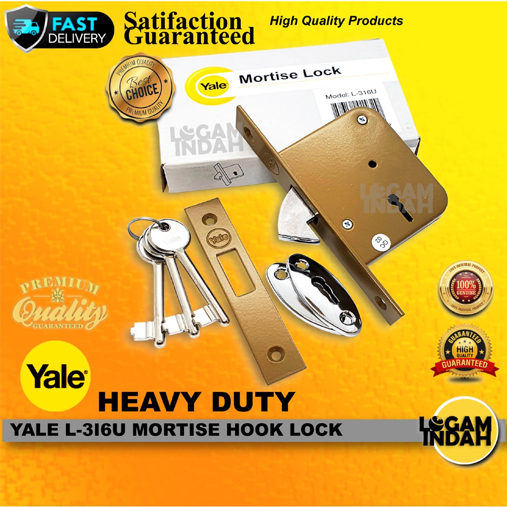 [100 ORIGINAL] YALE L316 MORTISE LOCK / GRILL HOOK LOCK / GRILL LOCK