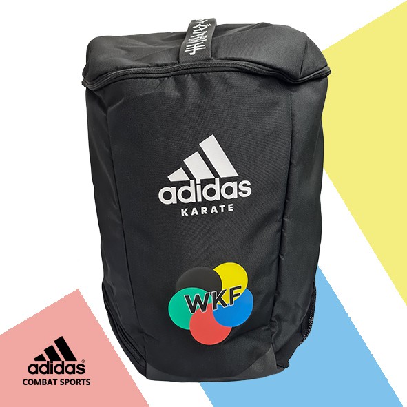 ADIDAS WKF Karate Backpack Sport Backpack with WKF logo Black Bag Beg