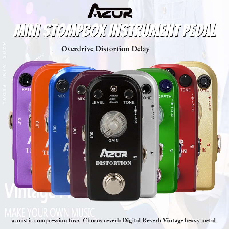 AZOR guitar stompbox mini effect pedal compression noise reduction
