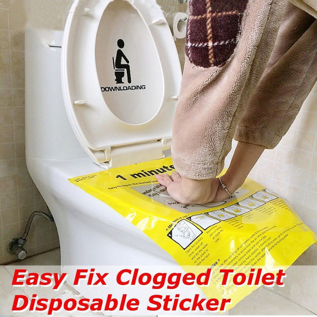 Unclog Toilet Disposable Sticker Plunger Dredge Easy Fix Clogged Film