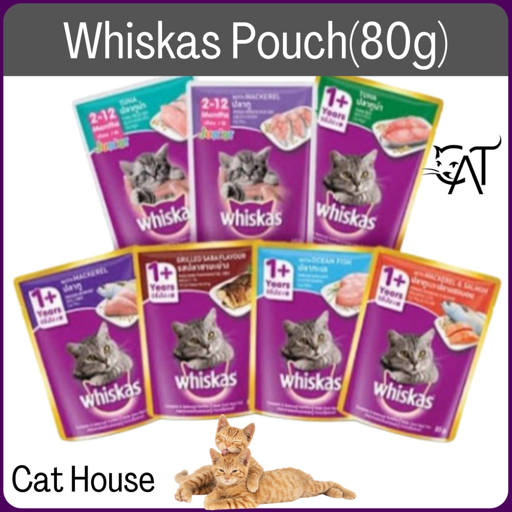 Whiskas Pouch Adult Kitten Junior 212 Months / 1+Year /7+Years Cat Wet