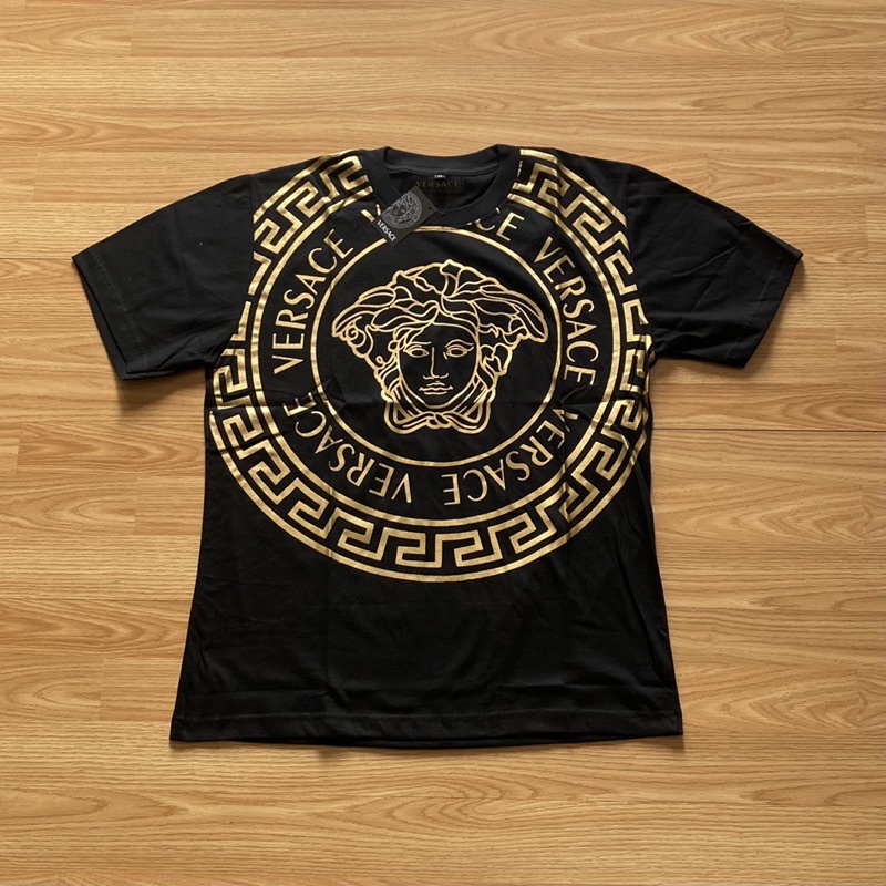 Tshirt TShirt Versace Logo big gold Kaos Tshirt Baju Versace Logo