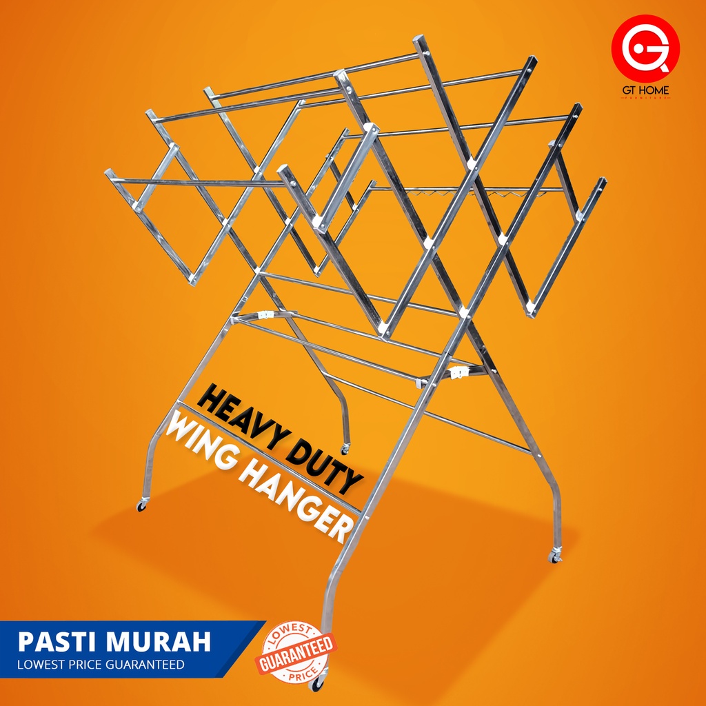 GT HOME Stainless Steel Clothes Rack Rak Penyidai Baju Hanger Baju