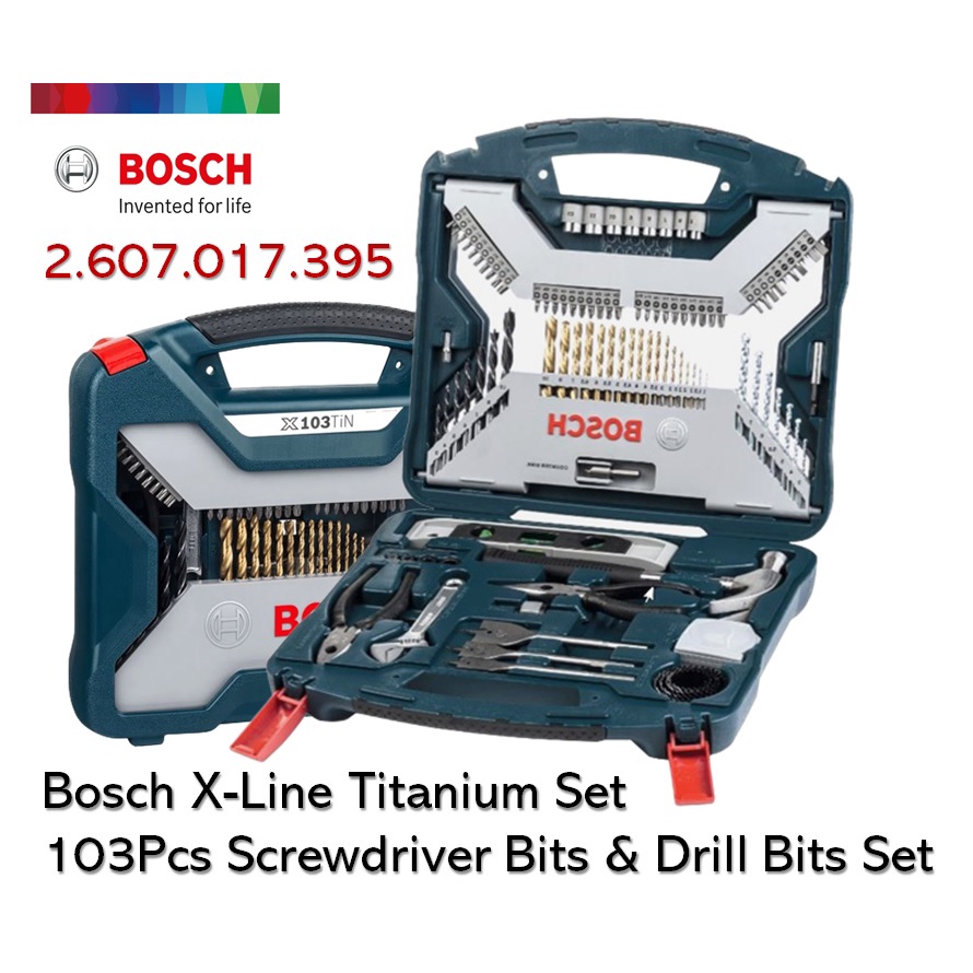 Bosch XLine Titanium Set 103 Pcs Masonry, Wood & Metal Drill Bit & Screwdriver Set