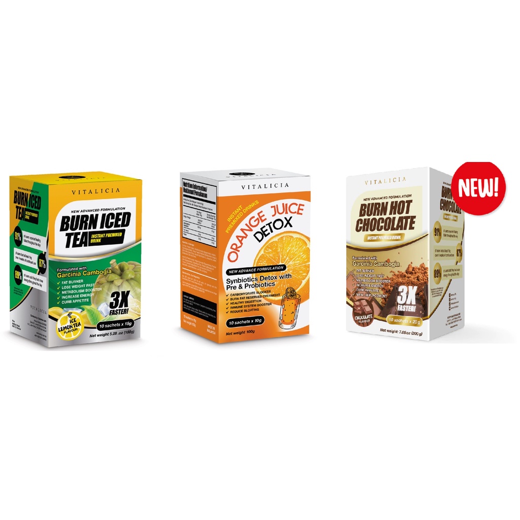 AVENYS BURN ICE KURMA(NEW), BURN ICED TEA (BIT) , ORANGE JUICE DETOX