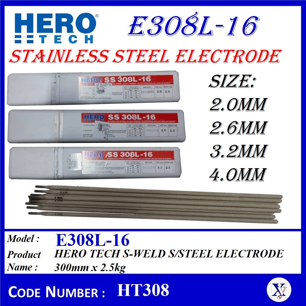 HT308 (0.3KG, 0.5KG, 1KG) E 308L16 HERO TECH / FOX SWELD STAINLESS