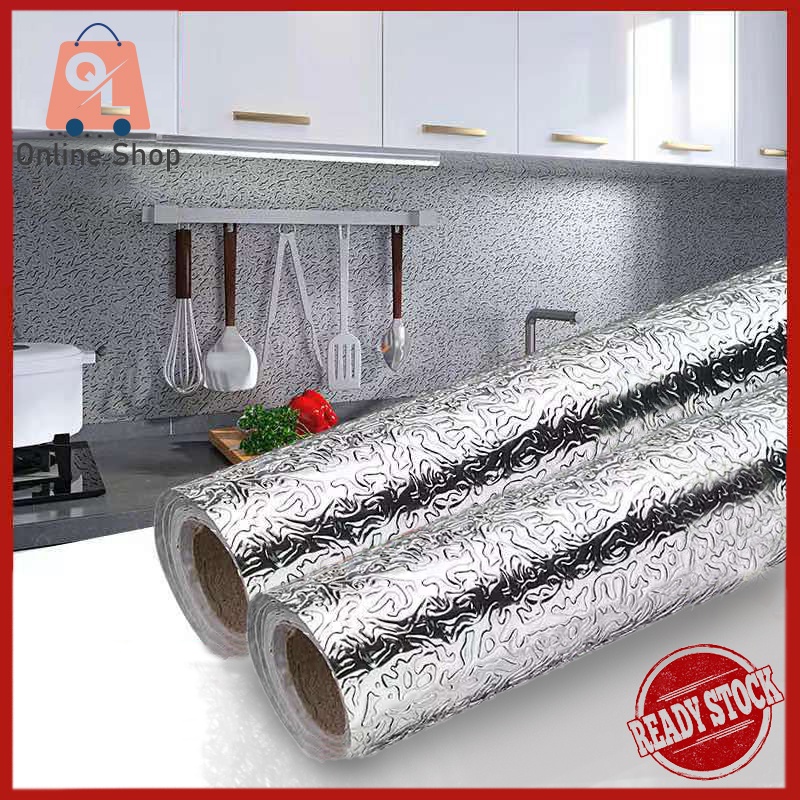 300CM Kitchen Oil Proof Waterproof Sticker Aluminum Foil Kitchen Stove Stickers Self