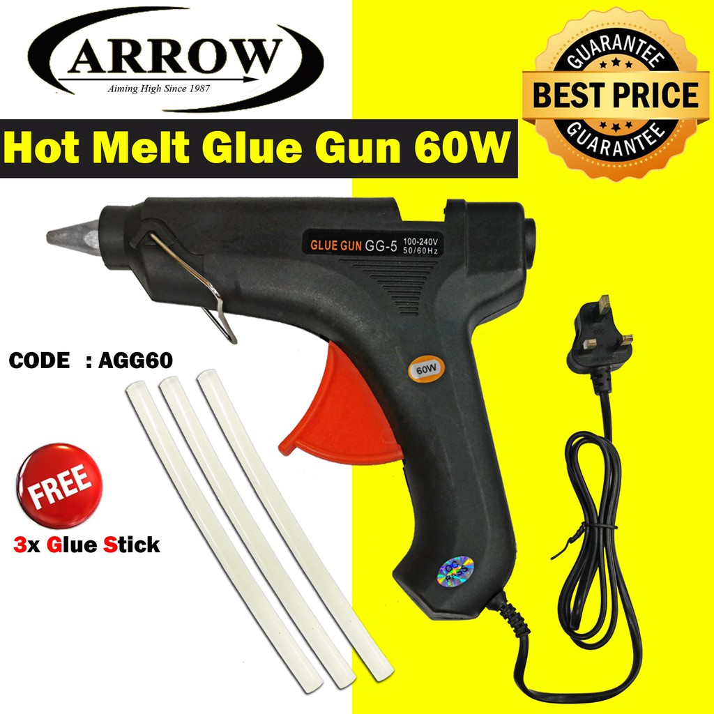 ARROW Hot Melt Glue Gun Big Glue Stick AGG60 / Gam Pistol (Ready Stock