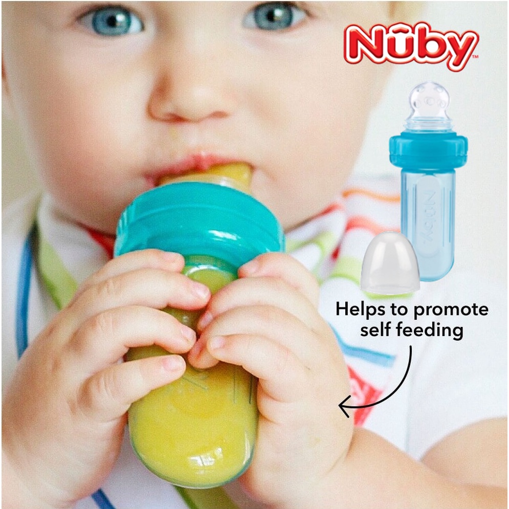Nuby Mini Squeeze Feeder with Hygiene Cover Baby Food Feeder EZ SqueeZ