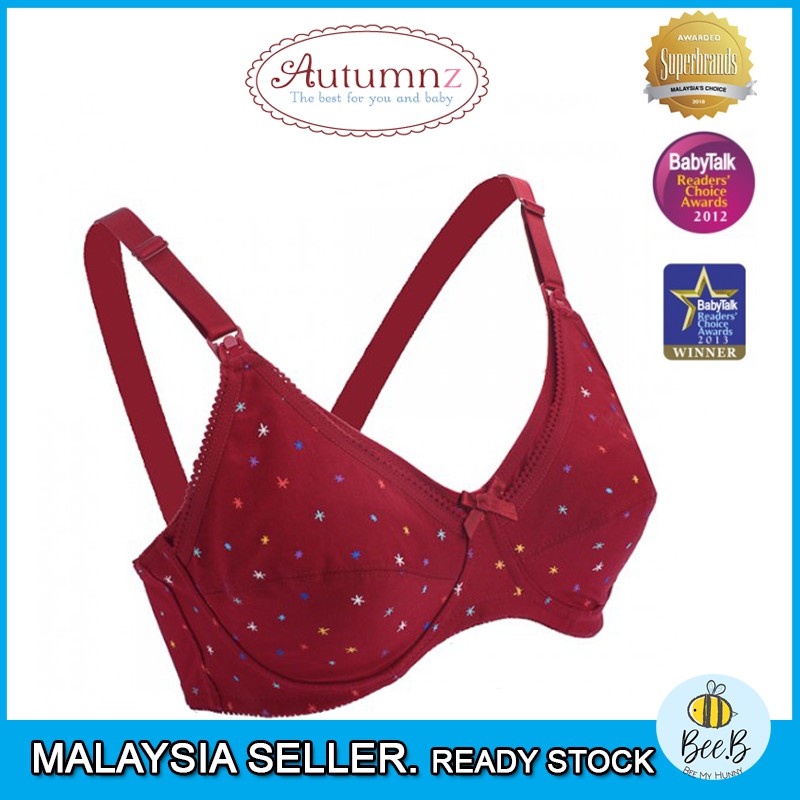 Autumnz Isabel2 Maternity/Nursing Bra (Starry Maroon) Shopee Malaysia