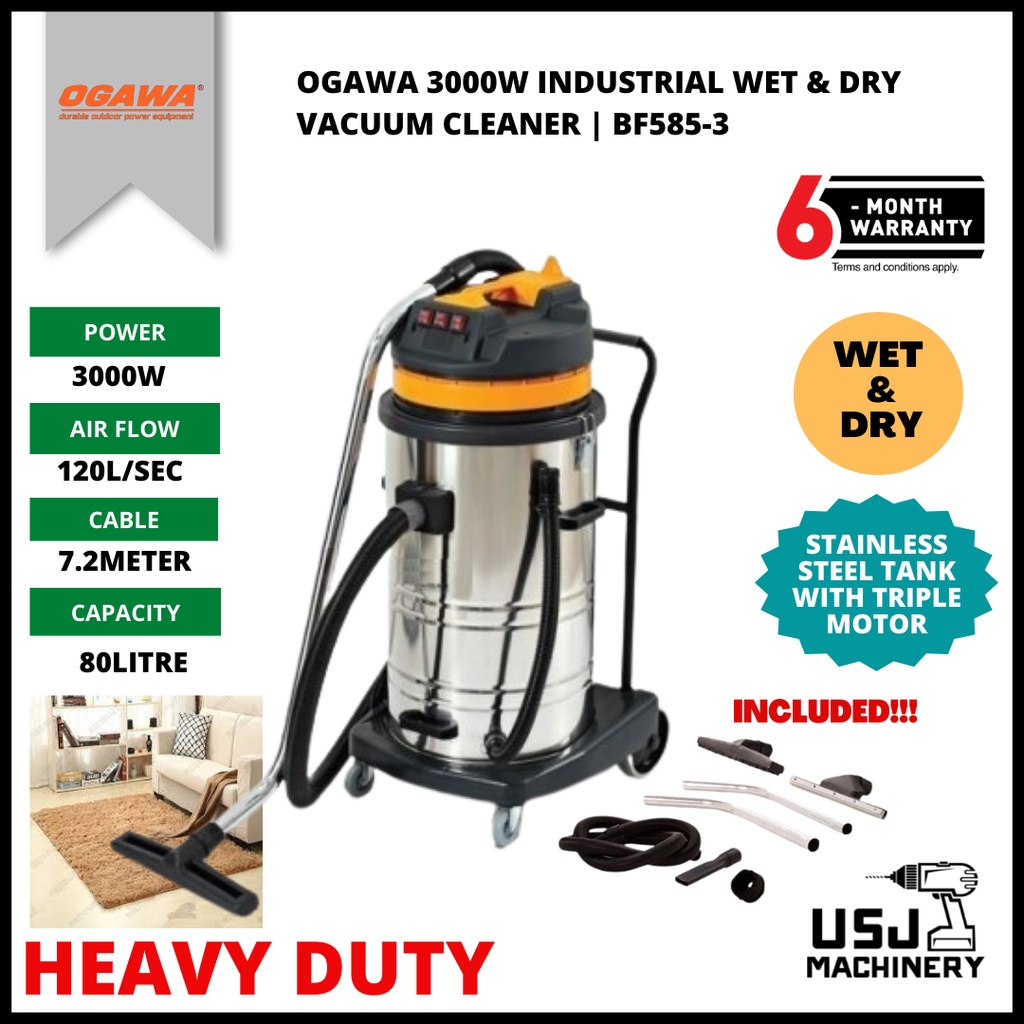 Ogawa 3000W Industrial Wet & Dry Vacuum Cleaner BF5853 6 Months