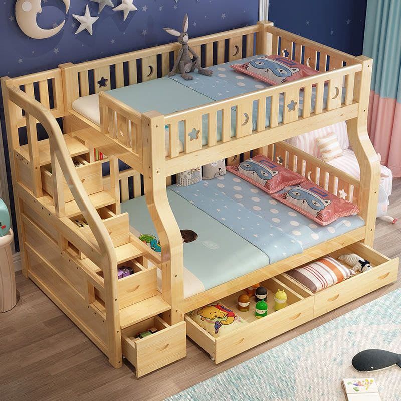 [PRE ORDER] Kids Double Decker Solid Wood Frame Upper Bunk Bed