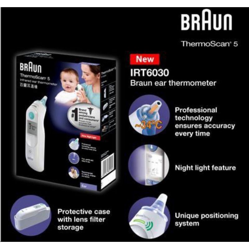 *ORIGINAL* BRAUN Thermometer Thermoscan 5 IRT 6030 FREE Len Filter *Local Warranty* Meter