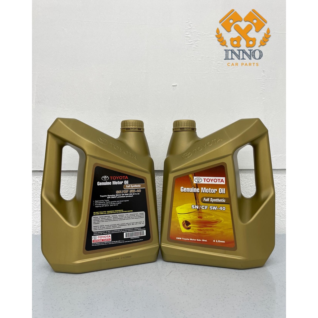 TOYOTA ENGINE FULL SYNTHETIC MOTOR OIL SN/CF 5W40 (4L) Shopee Malaysia