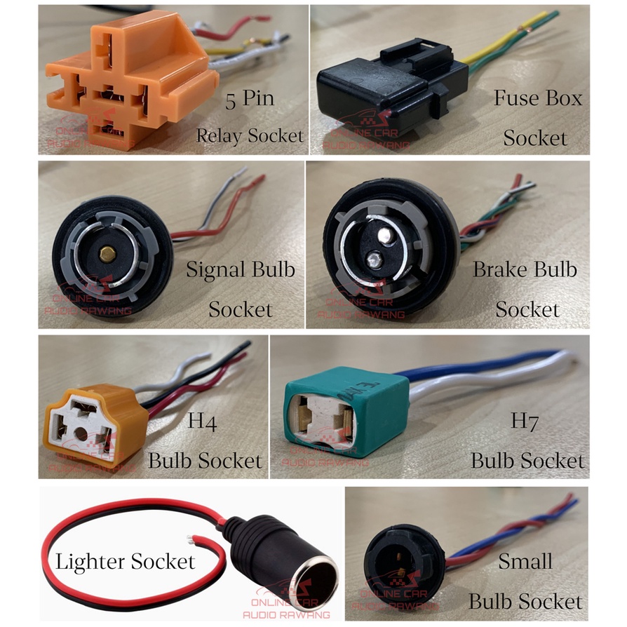 Car Headlight / Tail Lamp Bulb Socket Adapter Lighter Wiring Harness H1