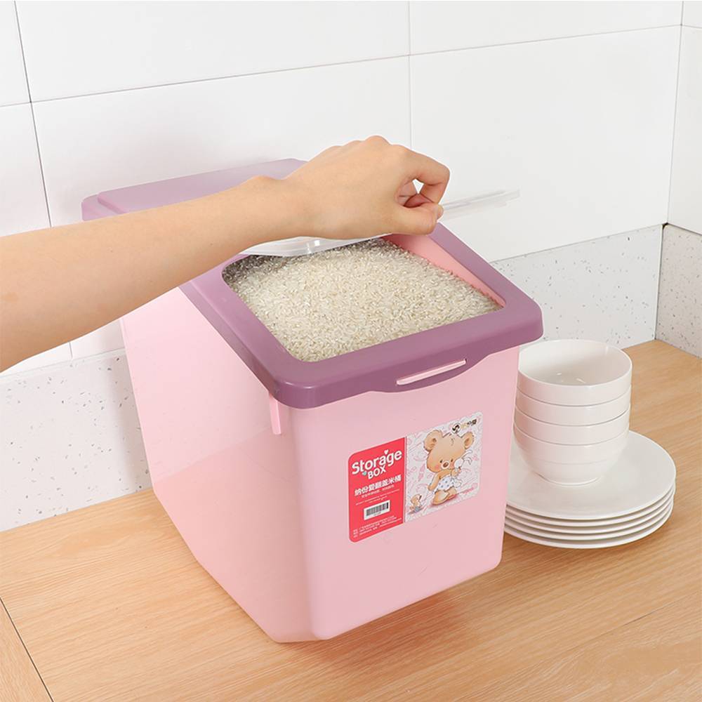 Rice Storage Box With Wheels 10 kg Bekas Menyimpan Beras Anti Serangga