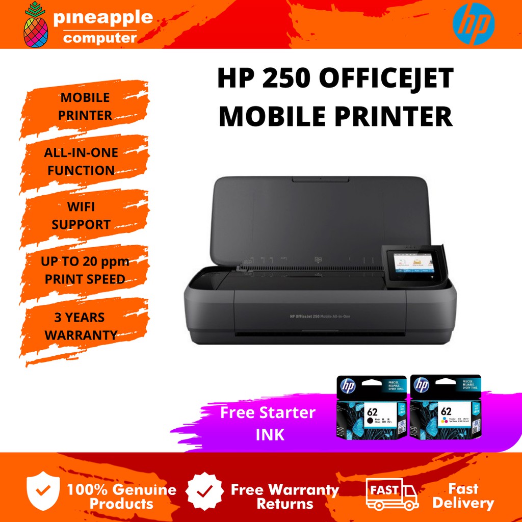 HP OfficeJet 250 Mobile AllinOne Printer A4 Color Ink Printer for