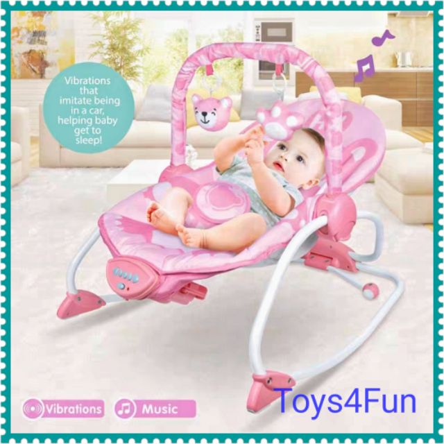 Baby Rocker Bouncer Cradle Music with Safety Belt Buaian Bayi Kerusi