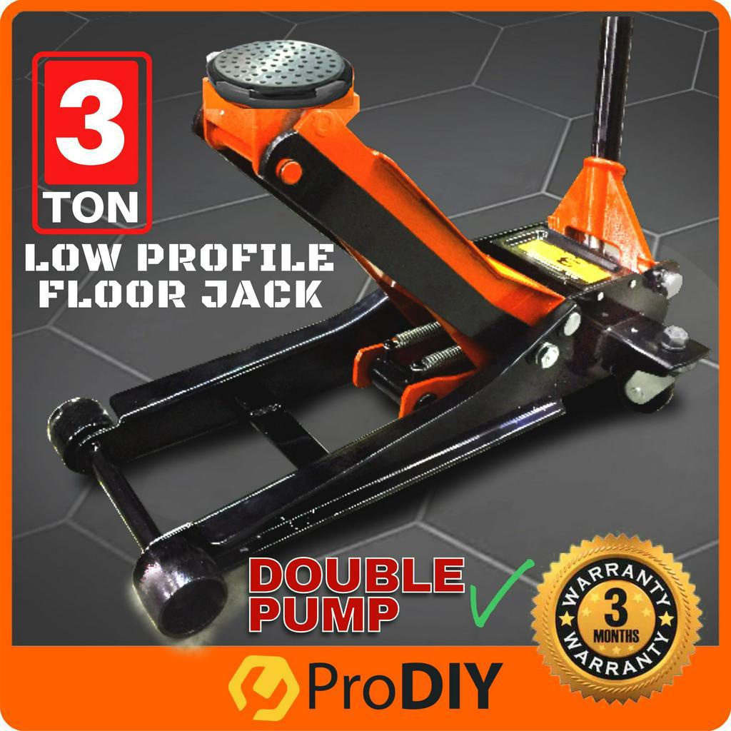 3 Ton Low Profile Floor Jack For Car Automotive Double Pump Dual