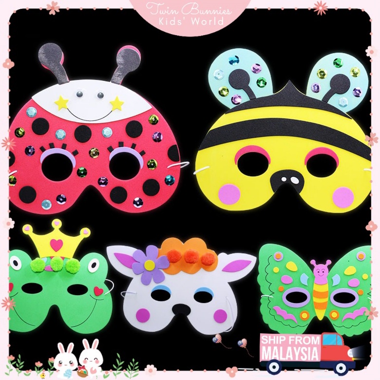 TB Kids DIY EVA Animal Eye Mask Kids DIY Face Mask Cartoon Play art