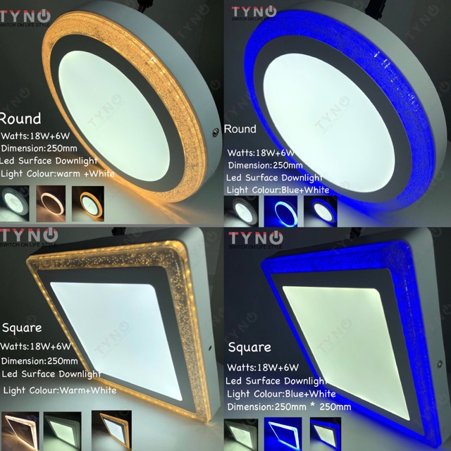 Double Color LED Panel Light Panel LED Ceiling Lamp Downlight surface