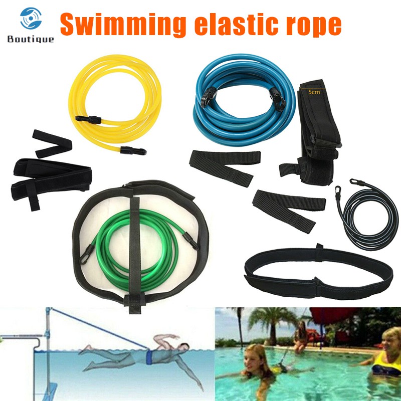 Swim Bungee Training Belt Swimming Pool Resistance Safety Leash