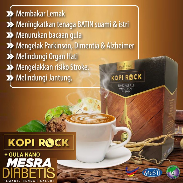 [Ready Stock] KOPI ROCK KOPI TONGKAT ALI KOPI KESIHATAN HALAL MESRA