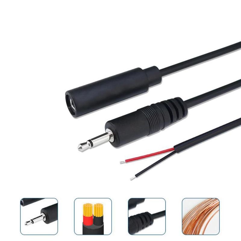 25cm 2pin 2.5mm 3.5mm Mono Audio Male Female Connector Cable 2 Wire