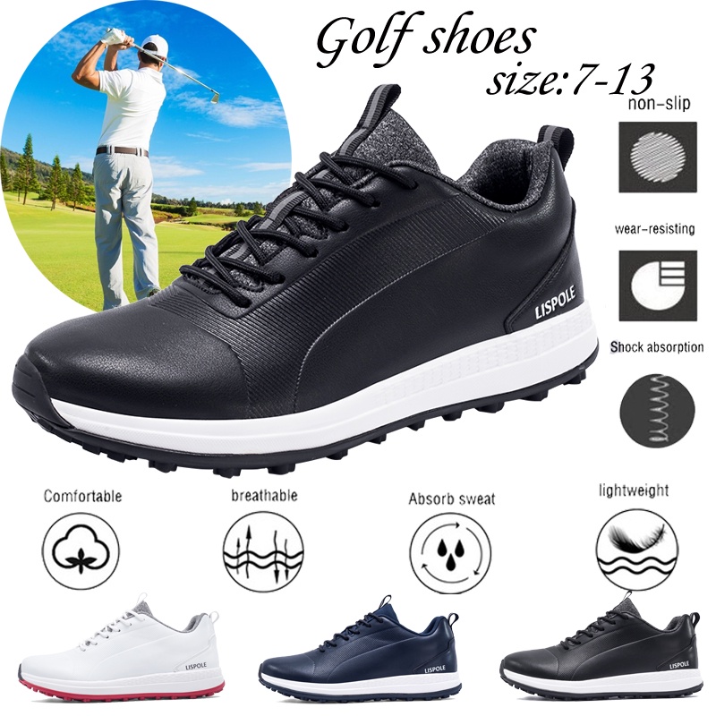 New Brand Leather Men's Golf Shoes Waterproof Nonslip Outdoor Leisure