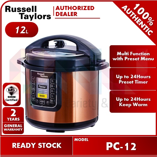 Russell Taylors 12L Multi Function Electric Pressure Cooker with Non