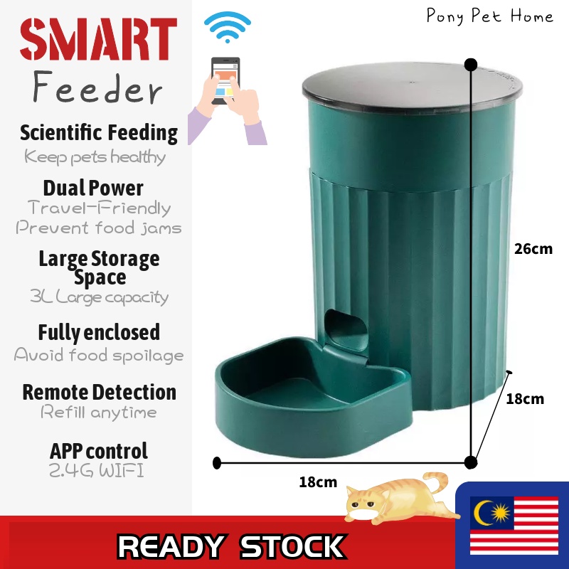 Papifeed 3L Smart Automatic Pets Feeder For Cats Dogs Food Dispenser