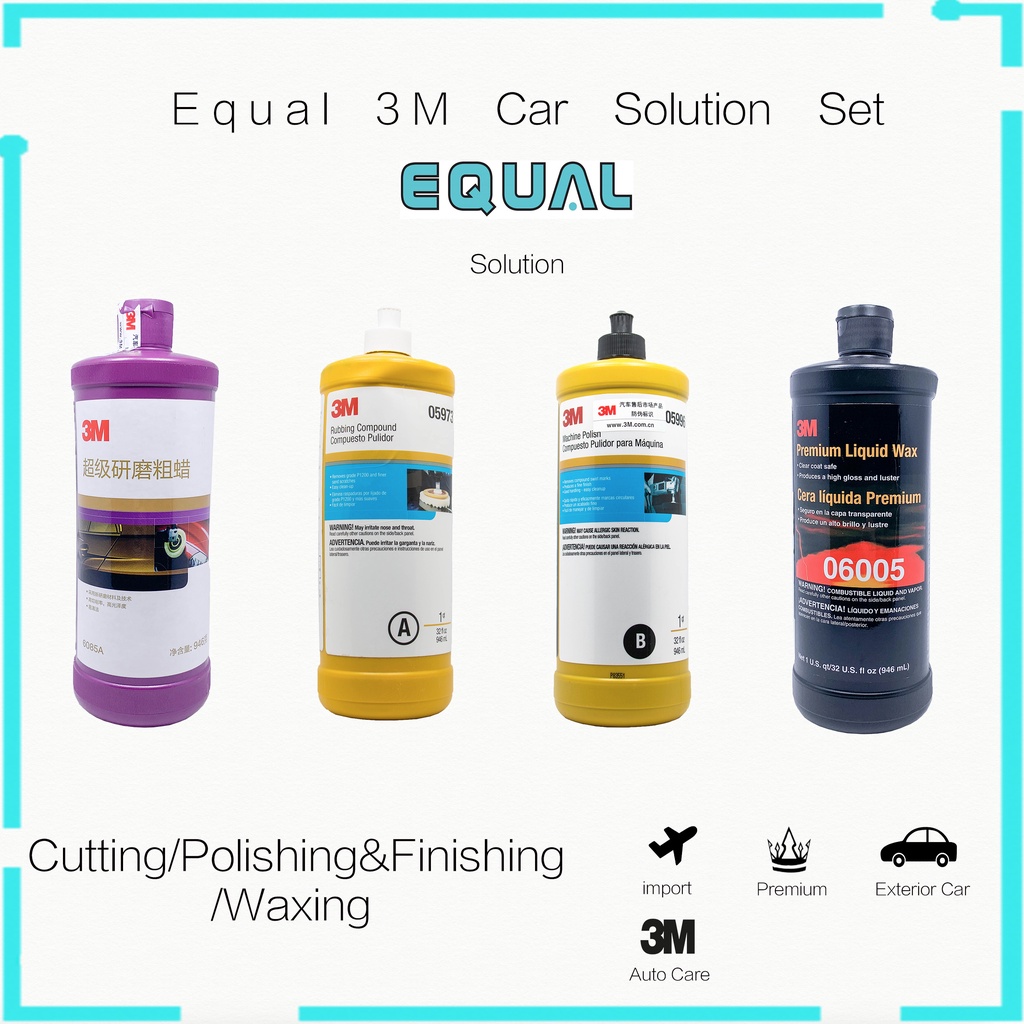 Equal 3M Polish&Finishing 1L/3M Rubbing Compound 1L/3M Waxing Shopee