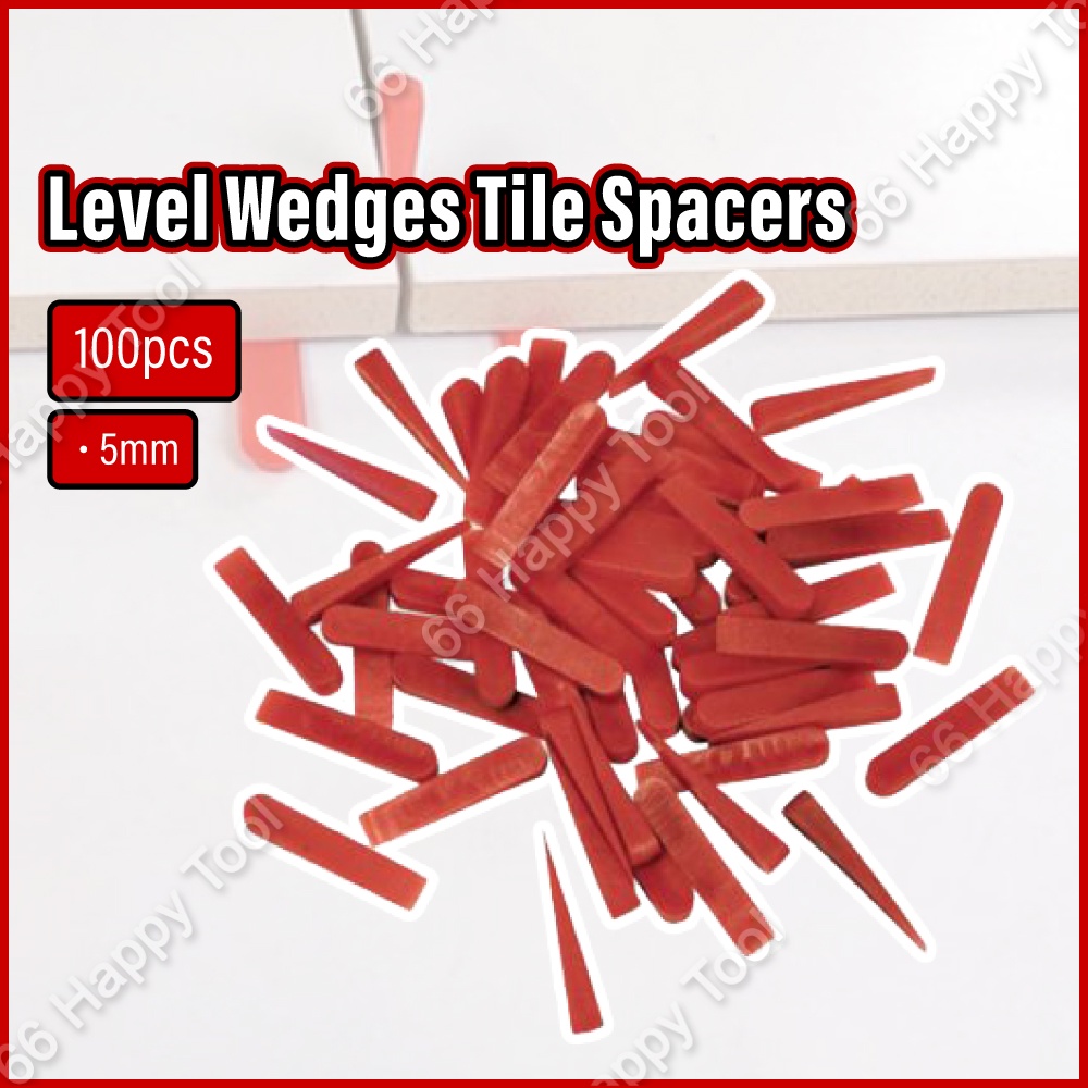 (100pcs/bag) Level Wedges Tile Spacers 5mm Flooring Insert Gap Leveling Device Wedge Sheet