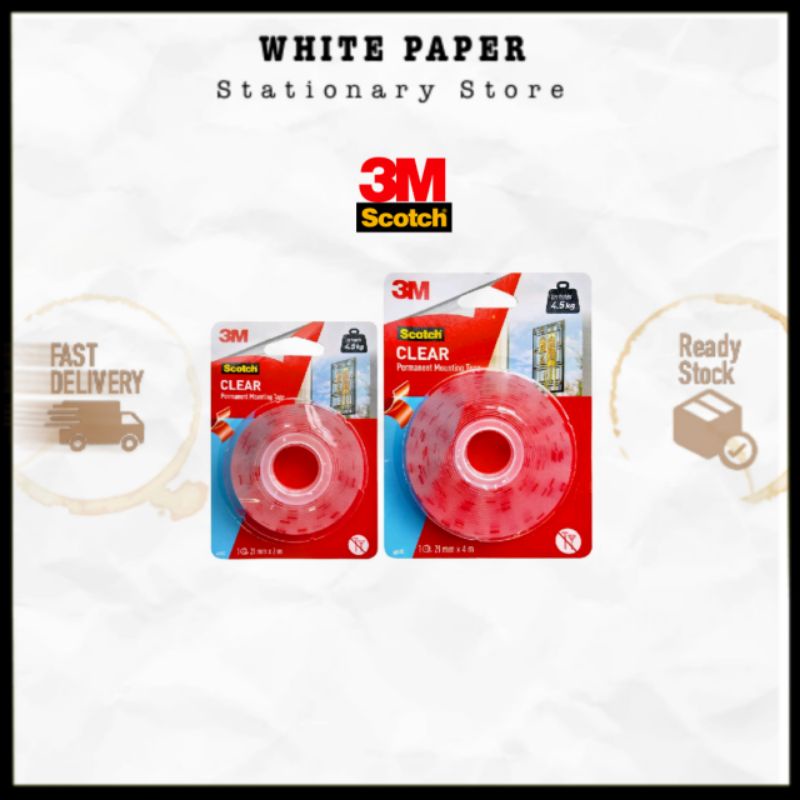 3M Scotch 4010C Clear UV Resistant Outdoor Permanent Mounting Double