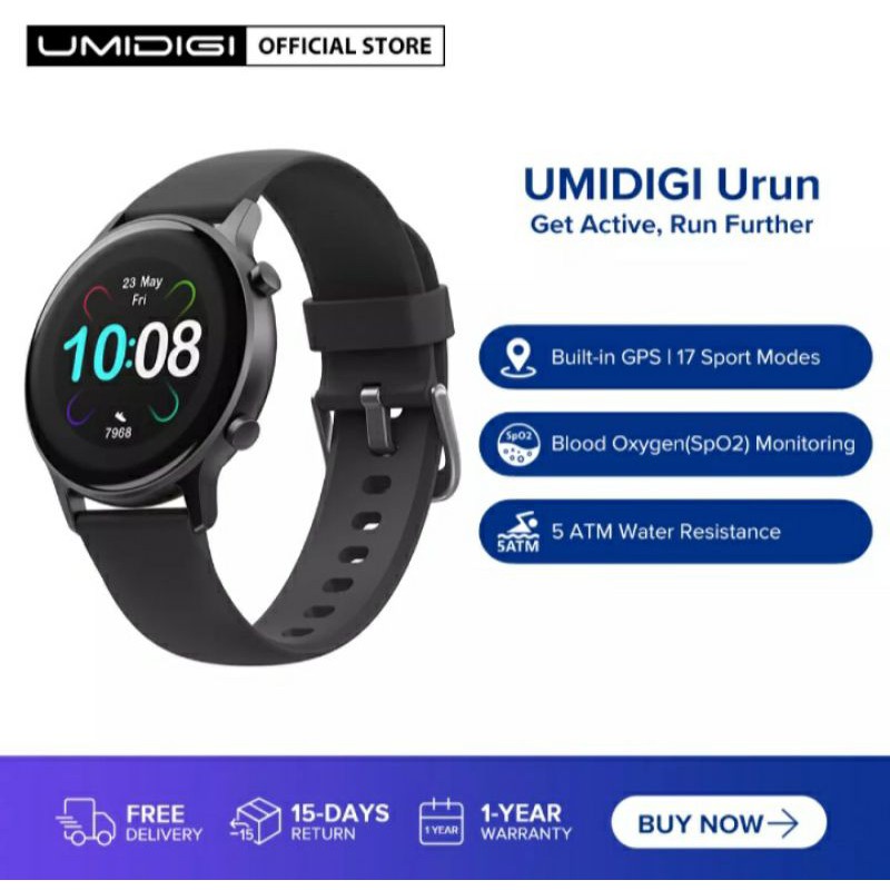 UMIDIGI Urun Smartwatch GPS Color Heart Rate Sleep, 43 OFF