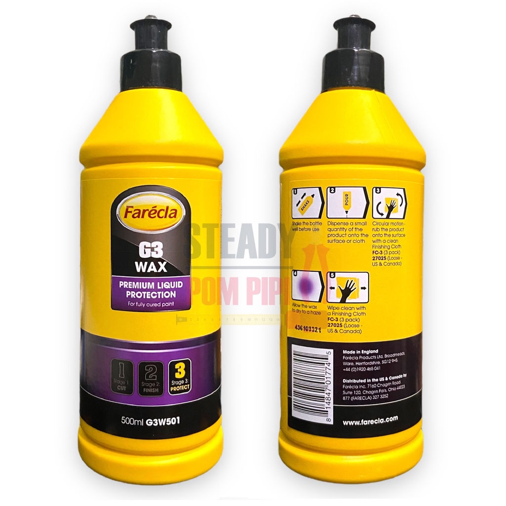 500ML FARECLA G3 WAX PREMIUM LIQUID PROTECTION POLISH G3W501 / CAR