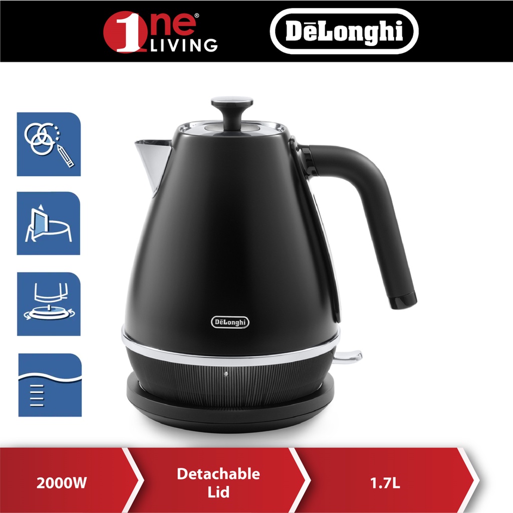Delonghi 1.7L Distinta Moments Electric Kettle KBIN2001 (KBIN2001.BK