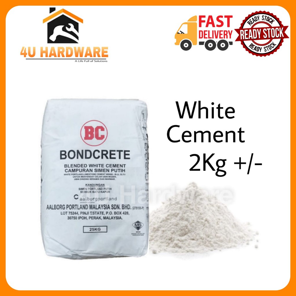 Bondcrete White Cement / Simen Putih / 白洋灰 (1kg / 2kg ± per Pack