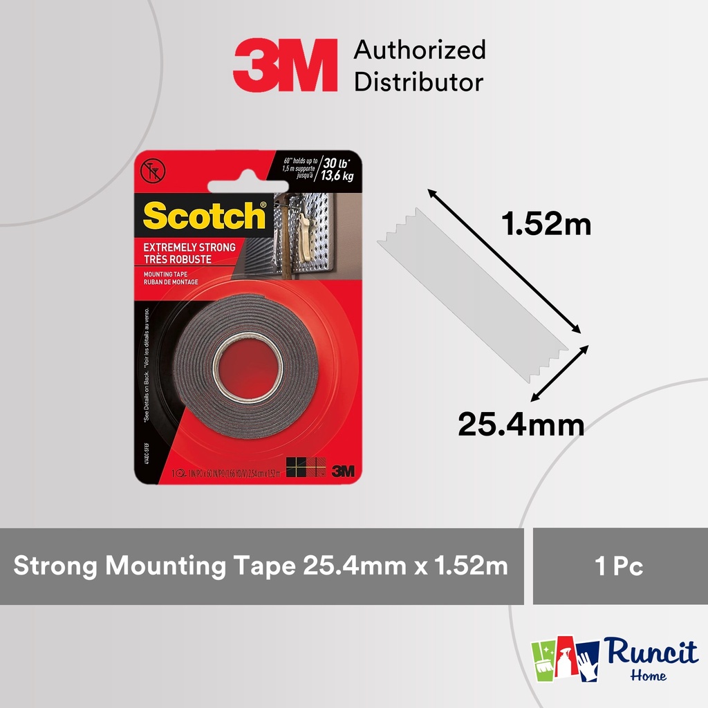 3M Scotch Mounting Tape Extremely Strong (25.4mm x 1.52m) / Pita