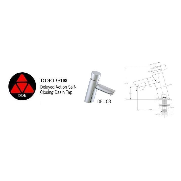 DOE DE108 G 1/2" PILLAR MOUNTED SELF CLOSING TAP (35 SECOND) Shopee